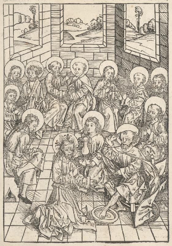 Nemecký grafik z 2. polovice 15. storočia – Kristus omýva nohy apoštolom 