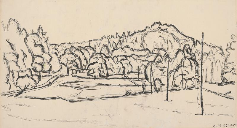 Ernest Zmeták – Study of a Hilly Landscape 