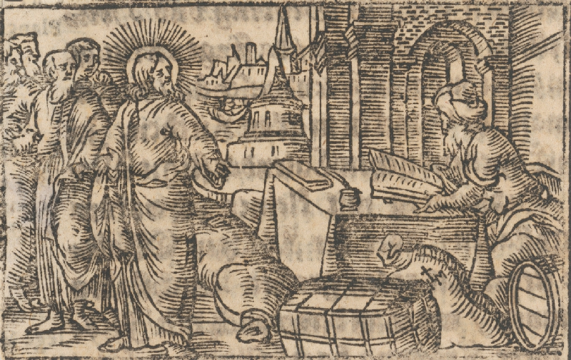 Nemecký autor zo začiatku 17. storočia – Kristus a obchodník 