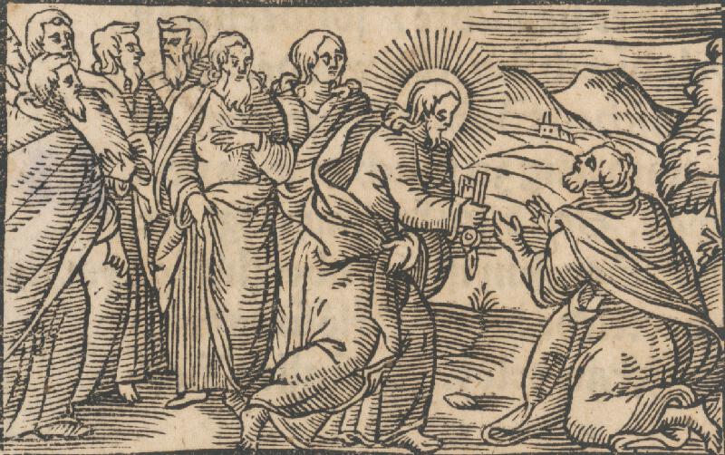 Nemecký autor zo začiatku 17. storočia – Kristus odovzdáva Petrovi klúč 
