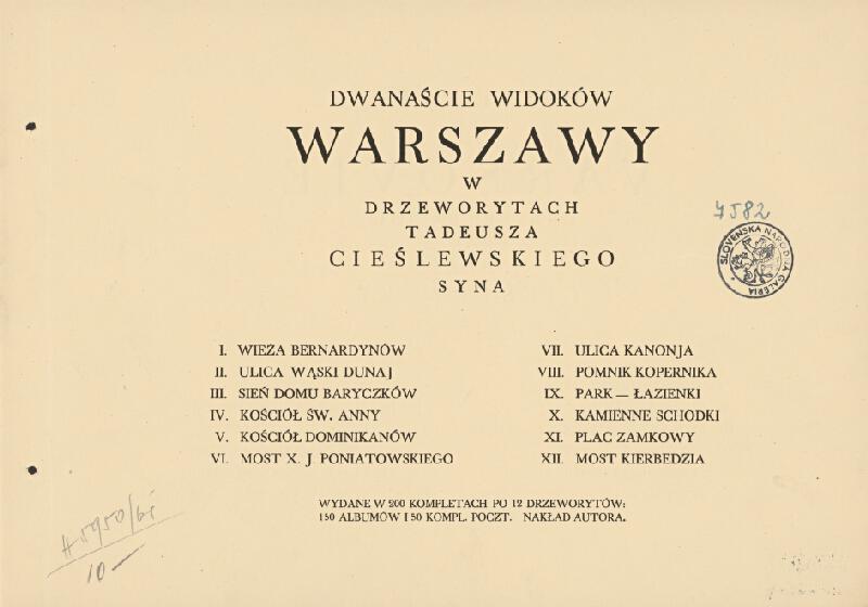 Tadeusz Cieslewski – Warszawa 