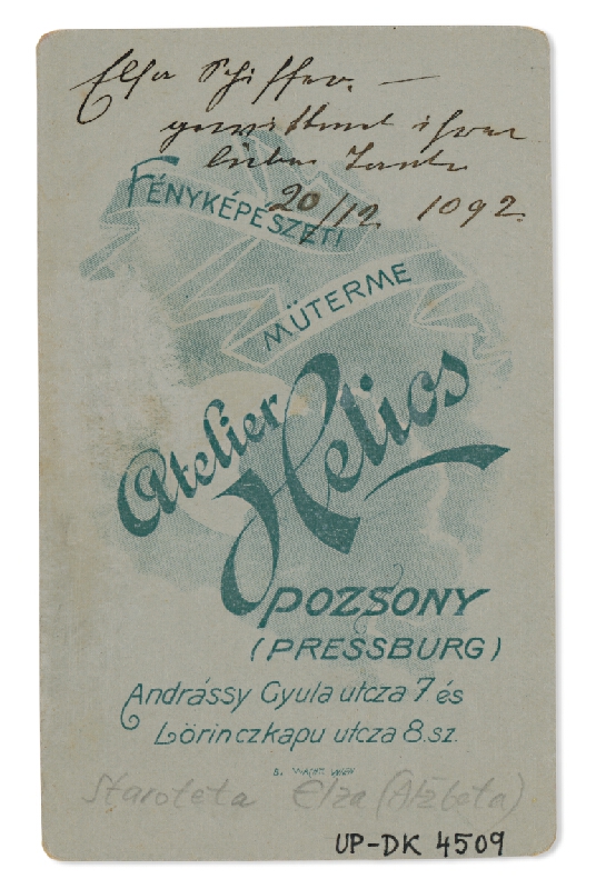 Ateliér Helios (Bratislava) – Staroteta Elza (Alžbeta) 