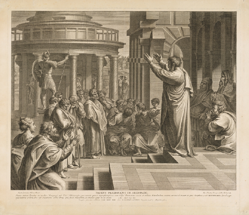 Nicolas Dorigny, Raffael – Pavol káže na Aeropagu 