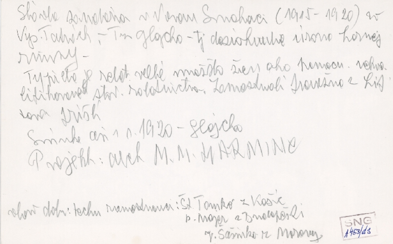 Milan Michal Harminc – Sanatórium Dr. Szontágha v Novom Smokovci. Stavebné práce.  