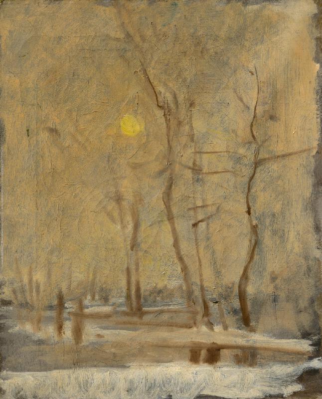 Ladislav Mednyánszky – Winter Sun in a Landscape with a Brook. Motif from Strážky 