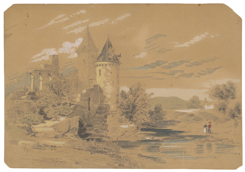 Friedrich Carl von Scheidlin – Romantická krajina so štafážou 