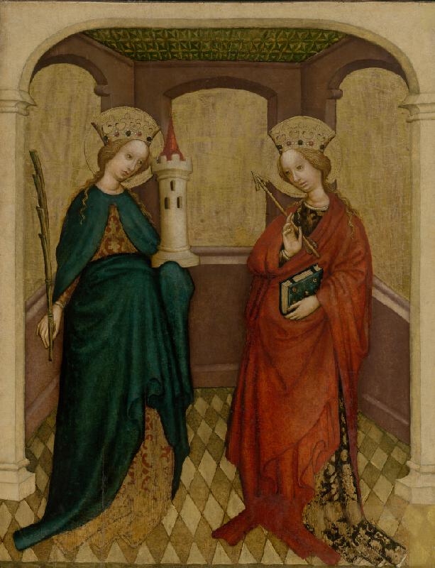 Viedenský maliar – Tabuľa so sv. Barborou a sv. Uršulou, 1430 – 1440, Slovenská národná galéria 