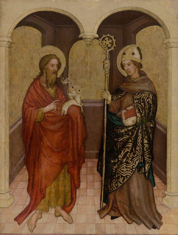 Viedenský maliar – Tabuľa so sv. Jánom Krstiteľom a sv. biskupom (sv. Vojtech?) 