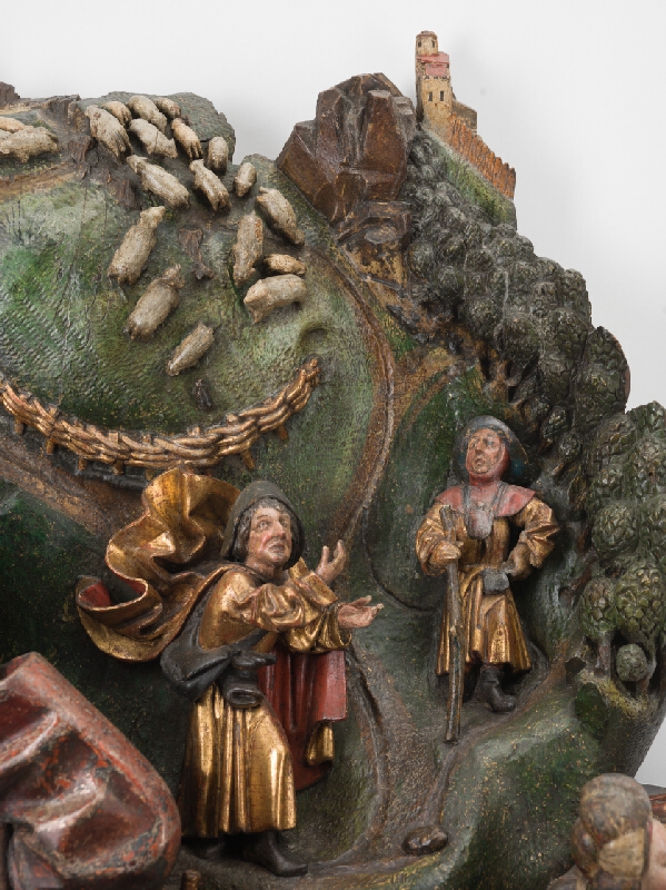 Neznámy viedenský rezbár, Hans Kamensetzer – Reliéf Adorácia Pána (tzv. Narodenie Ježiša z Hlohovca) 