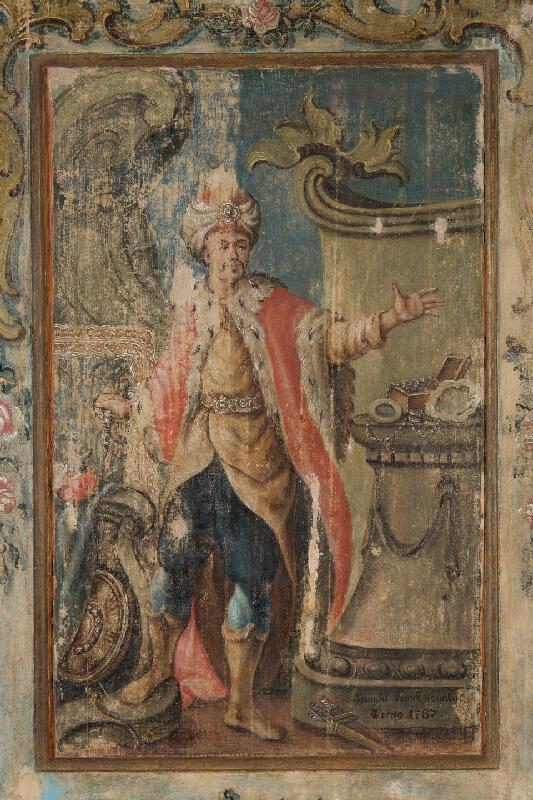 Stredoeurópsky autor z 2. polovice 18. storočia – Maľovaná skriňa s alegóriami štyroch svetadielov 