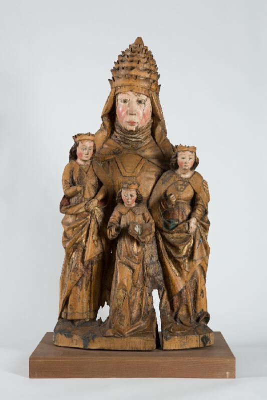 Slovenský rezbár z konca 15. storočia – Svätá Žofia s troma dcérami (Tri kardinálne cnosti?) 
