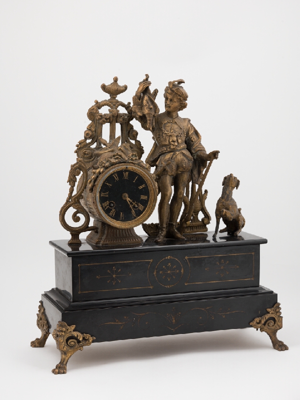 Stredoeurópsky autor z 19. storočia – Stolové hodiny s loveckým námetom 