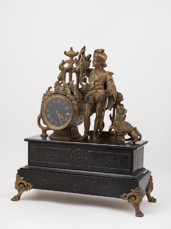 Stredoeurópsky autor z 19. storočia – Stolové hodiny s loveckým námetom 