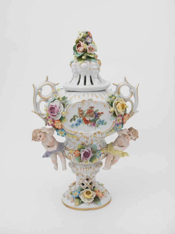 Neapol Manufaktúra Capodimonte – Potpourri váza  