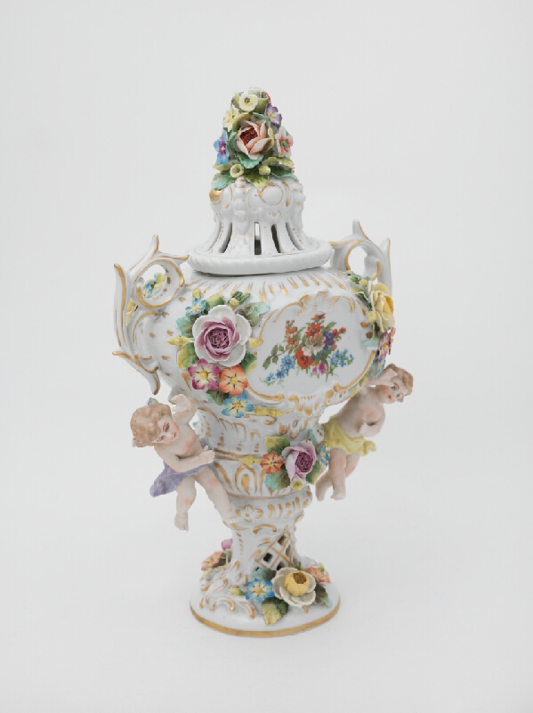 Neapol Manufaktúra Capodimonte – Potpourri váza  