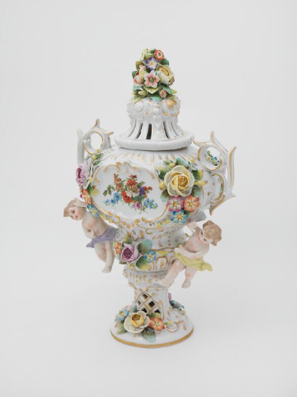 Neapol Manufaktúra Capodimonte – Potpourri váza  