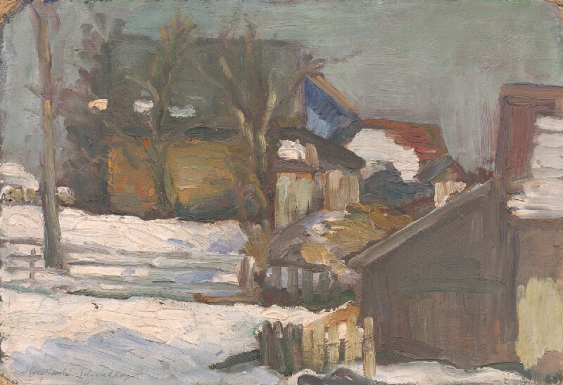 Irena Slavinská – Hospodársky dvor v zime 