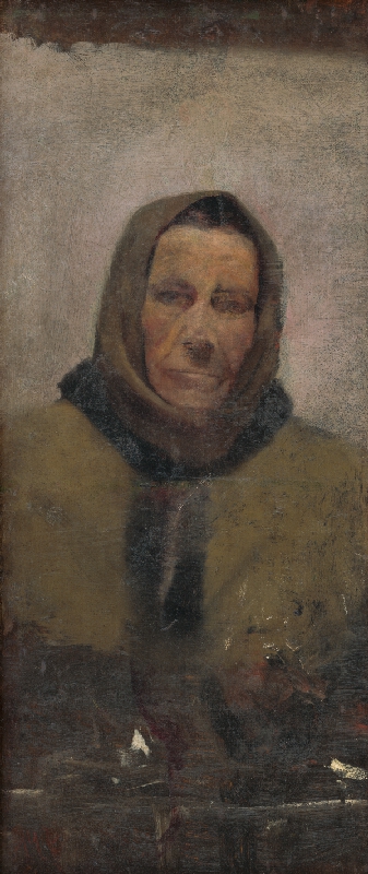 Ladislav Mednyánszky – Portrait of an Old Woman in a Fur Coat 