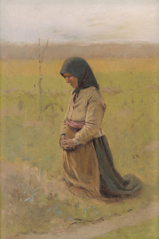 Ladislav Mednyánszky – Štúdia kľačiacej ženy 