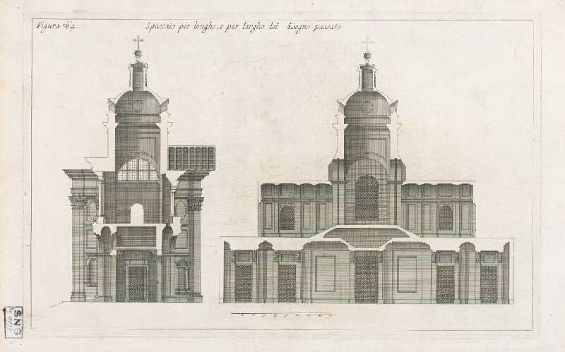 Andrea Pozzo, Giacomo Böemo Komarek – Fig.63. - Projekt a výška v kostole sv.Ignára B.Luigiho v budove Collegio Romaine 