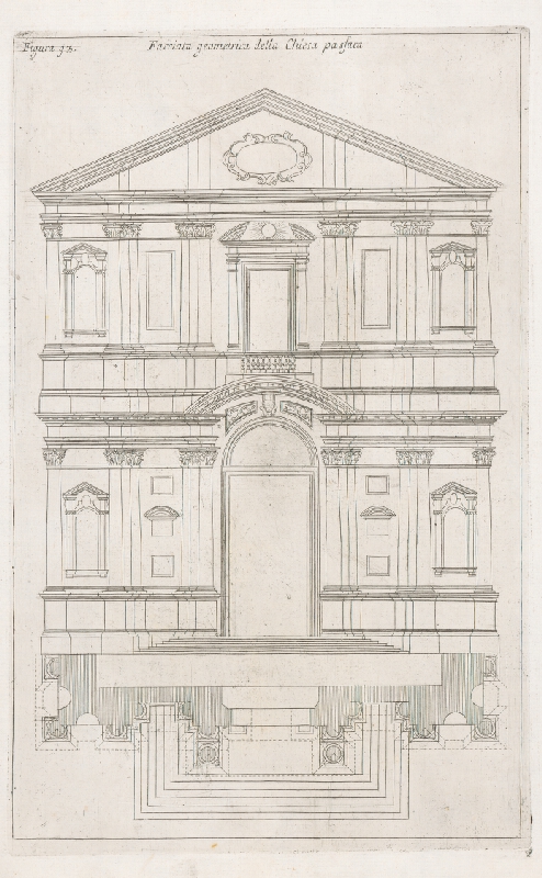 Andrea Pozzo, Giacomo Böemo Komarek – Fig.93. - Geometrická fasáda spomenutého kostola 