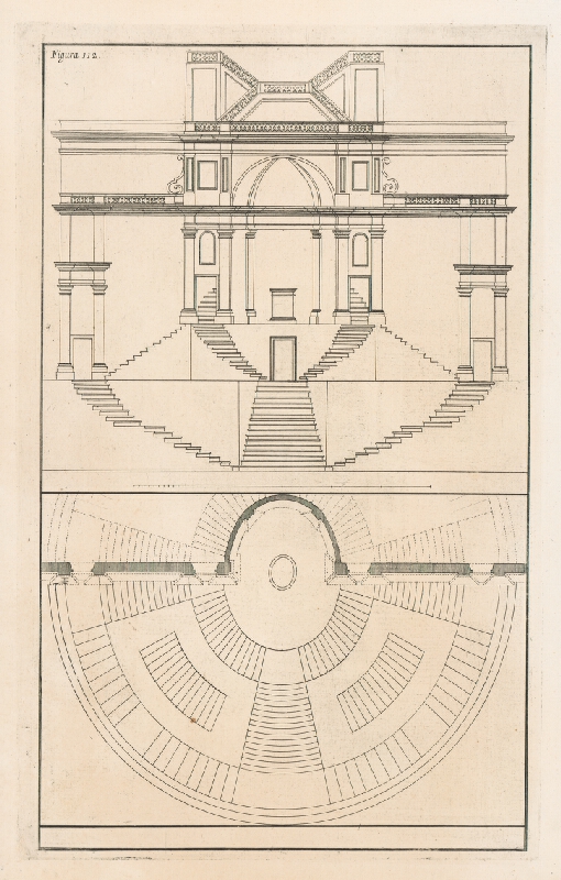 Andrea Pozzo, Giacomo Böemo Komarek – Fig.112. - Projekt schodov 