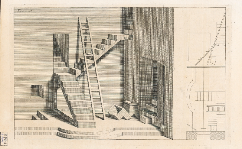 Andrea Pozzo, Giacomo Böemo Komarek – Fig.112. - Projekt schodov 