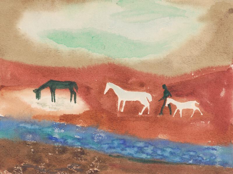 Ervín Semian – Herdsman with Three Horses 