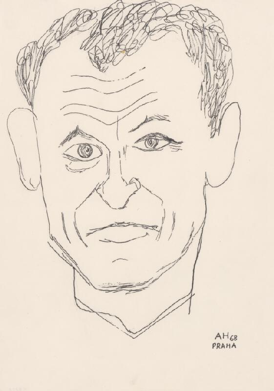 Adolf Hoffmeister – Karikatúrny portrét Petra Karvaša I. 
