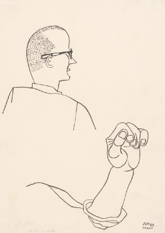 Adolf Hoffmeister – Karikatúrny portrét O. Dubaya 