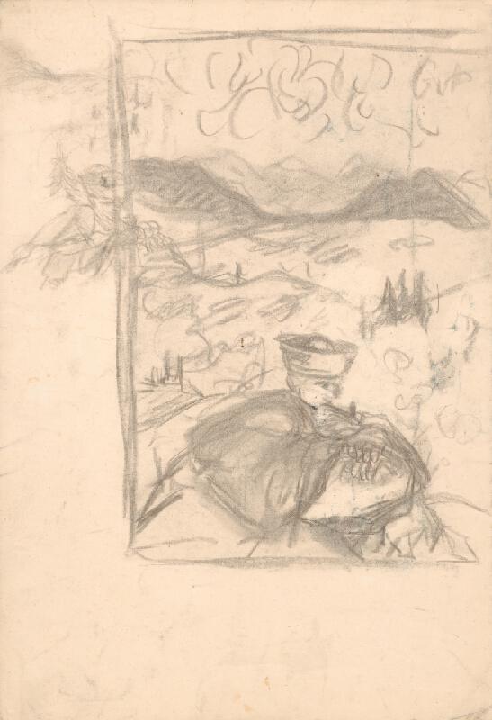 Arnold Peter Weisz-Kubínčan – Náčrt valacha v kopcovitej krajine 