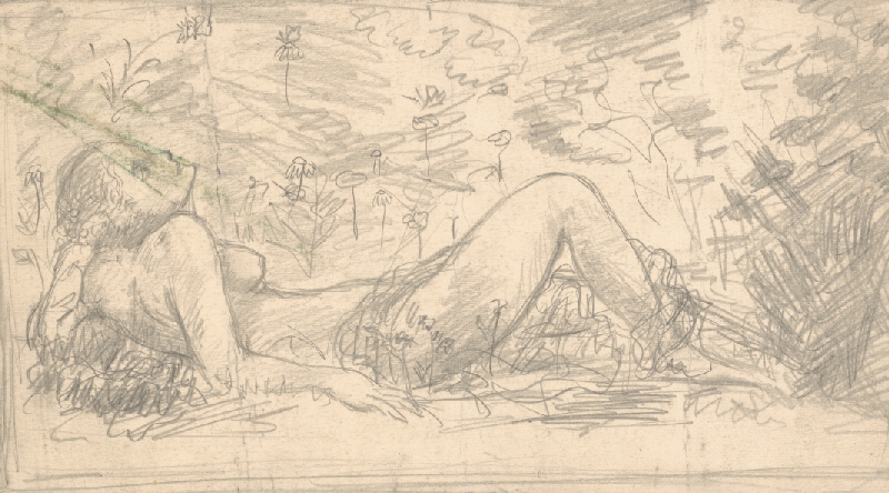 Arnold Peter Weisz-Kubínčan – Ženský akt ležiaci v tráve 