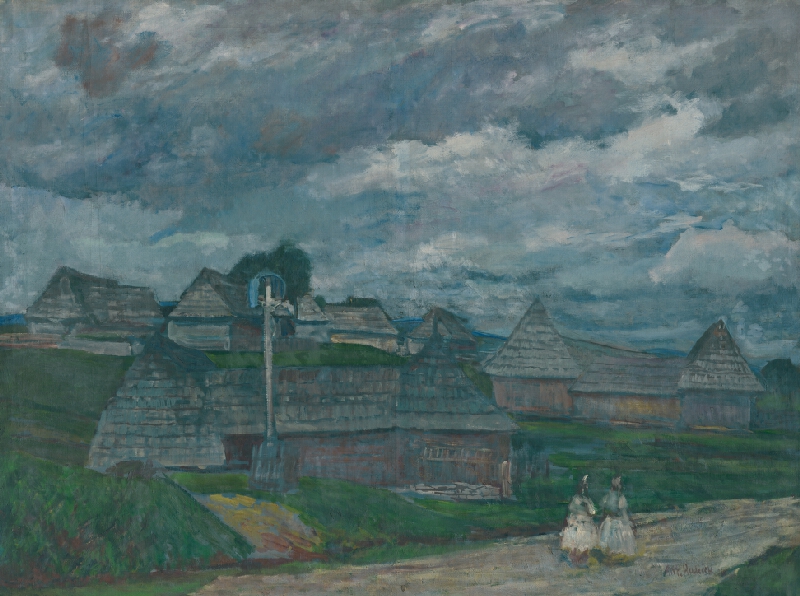 Antonín Hudeček – Motív z východného Slovenska, okolo 1928, Slovenská národná galéria 