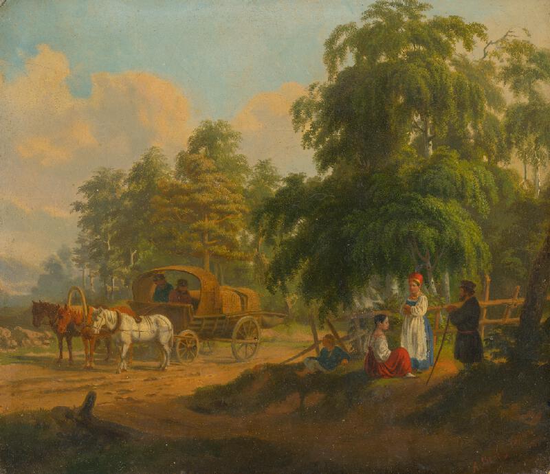 Alexej Gavrilovič Venecianov – Landscape with Russian Troika 