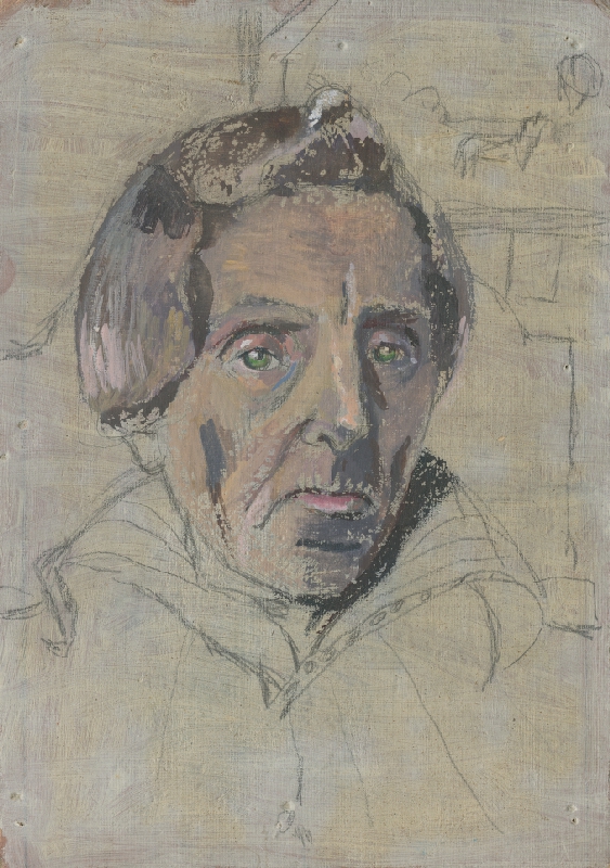 Margita Czóbelová – Štúdia k vlastnej podobizni. Štúdia mužskej hlavy 