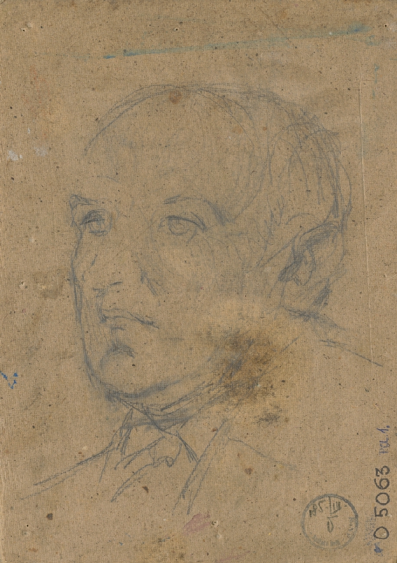 Margita Czóbelová – Štúdia k vlastnej podobizni. Štúdia mužskej hlavy 