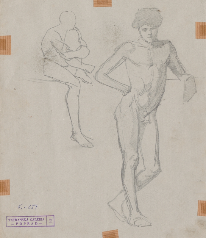 Ferdinand Katona – Ľavou rukou podopretá chlapčenská postava,portrét chlapca 