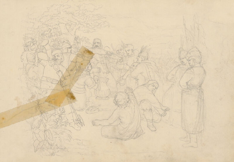 Slovenský maliar z 2. polovice 19. storočia, Klimkovič – Štúdia postáv na koňoch 