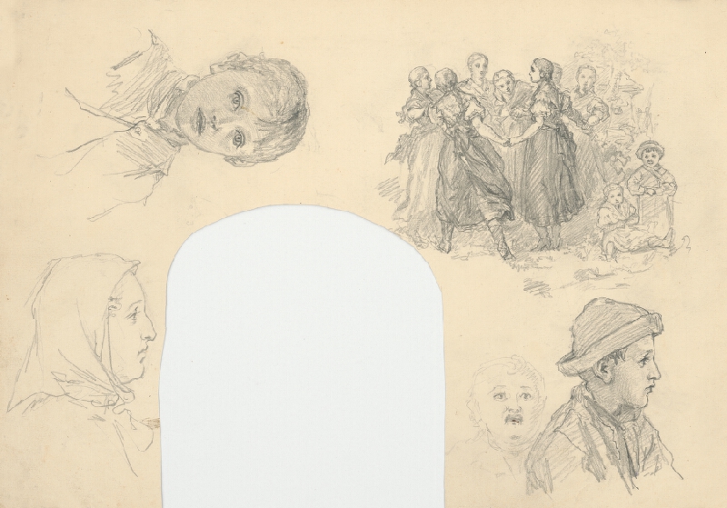 Slovenský maliar z 2. polovice 19. storočia, Klimkovič – Štúdia podobizní chlapov a žien 