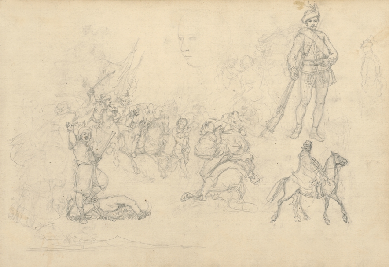 František Klimkovič – Štúdia mužských hláv, ruky 