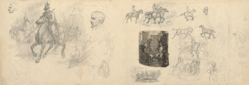 Slovenský maliar z 2. polovice 19. storočia – Štúdia konských postáv 