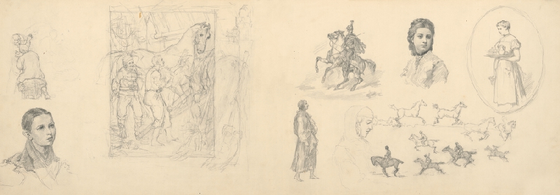 Slovenský maliar z 2. polovice 19. storočia – Štúdia postáv, hláv detí, zvieracích a iných motívov 