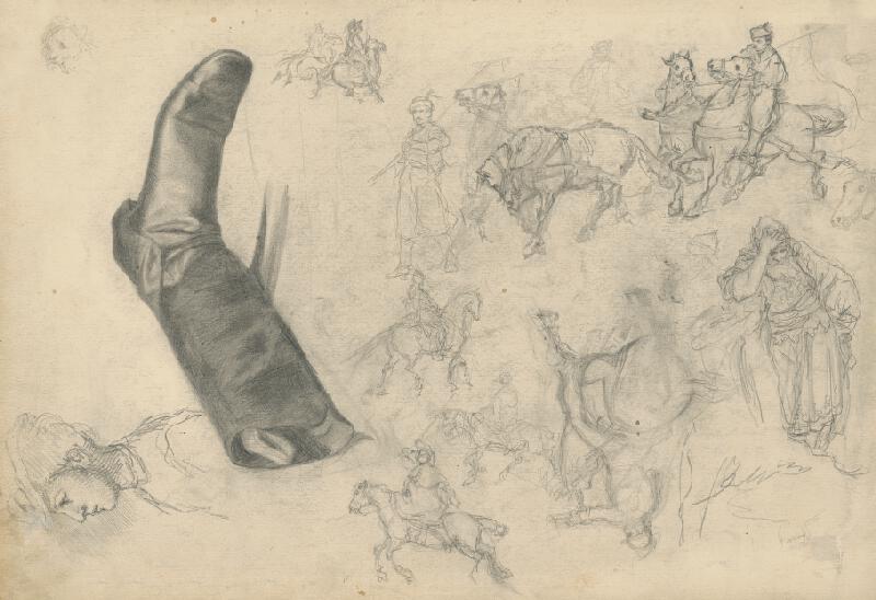 Slovenský maliar z 2. polovice 19. storočia – Štúdia koňa 