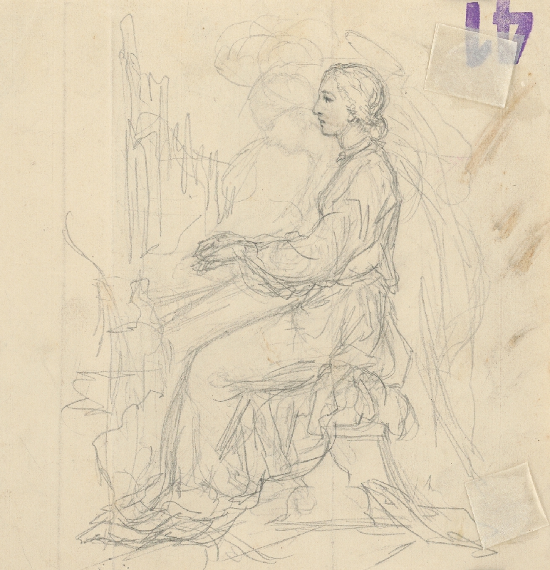 Klimkovič – a/ Štúdia ženských postáv a šermiara 