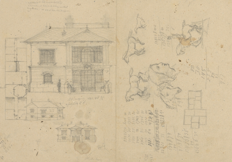 Slovenský maliar z 2. polovice 19. storočia – Štúdie koní, jazdca a hlavy 