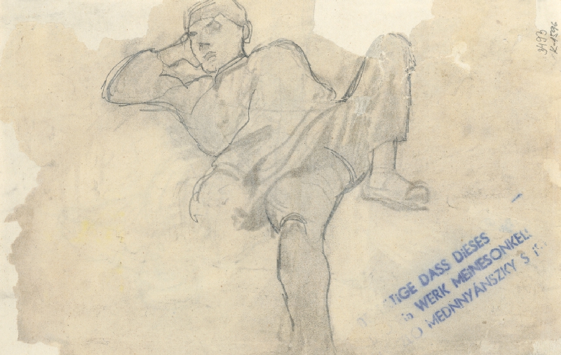 Ladislav Mednyánszky – Štúdia podopierajúceho chlapca 