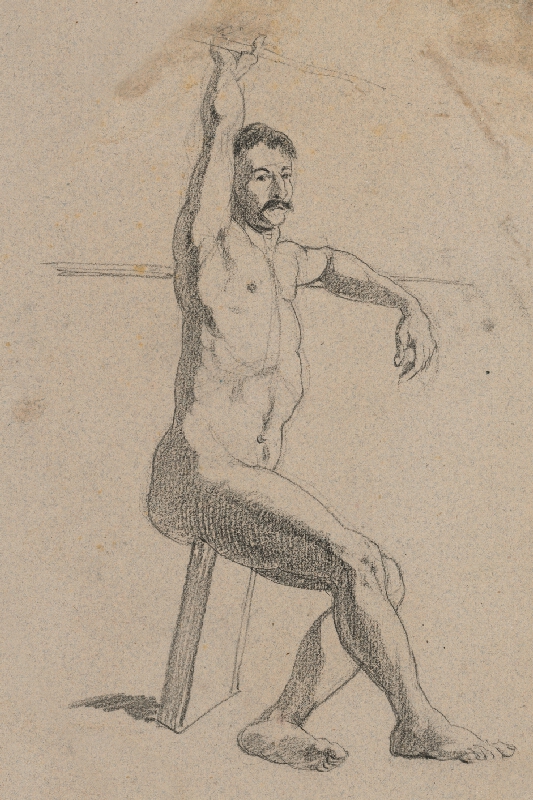 Július Török – Štúdia ležiaceho mužského aktu 