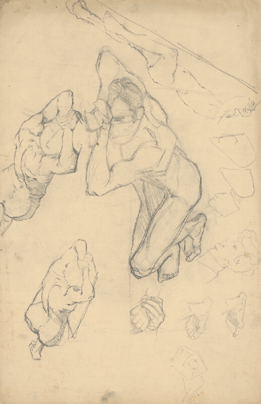 Ernest Rákosi – Skice postáv, mužských hláv a nôh 