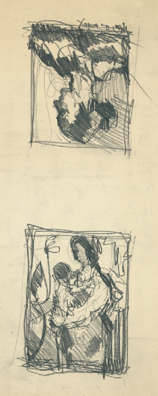 Juraj Collinásy – Štúdia ženskej hlavy a matky s dieťaťom 