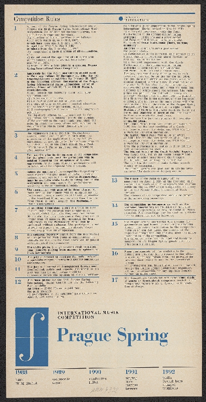Jiří Rathouský – The 39th Prague Spring int. Music Competiton 1987. Violin, french horn trumpet, trombone 